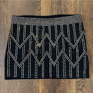 Rose Gold Studded Mini Skirt